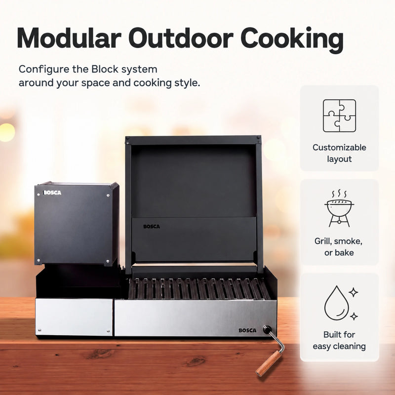 Bosca Block Wood Brazier 250 + Block 500 20" Built-in Charcoal Grill | GW STORE