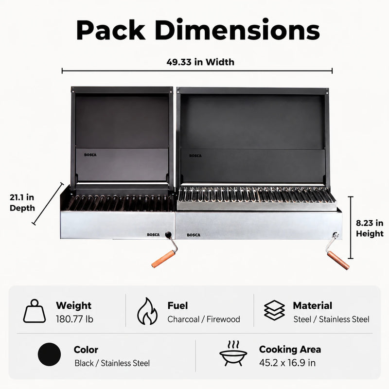 Bosca Pack Block 500 20" Built-in Charcoal Grill + Block 750 30" Built-in Grill | GW STORE