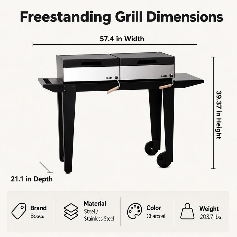 Bosca Roble Freestanding Charcoal Grill | GW STORE