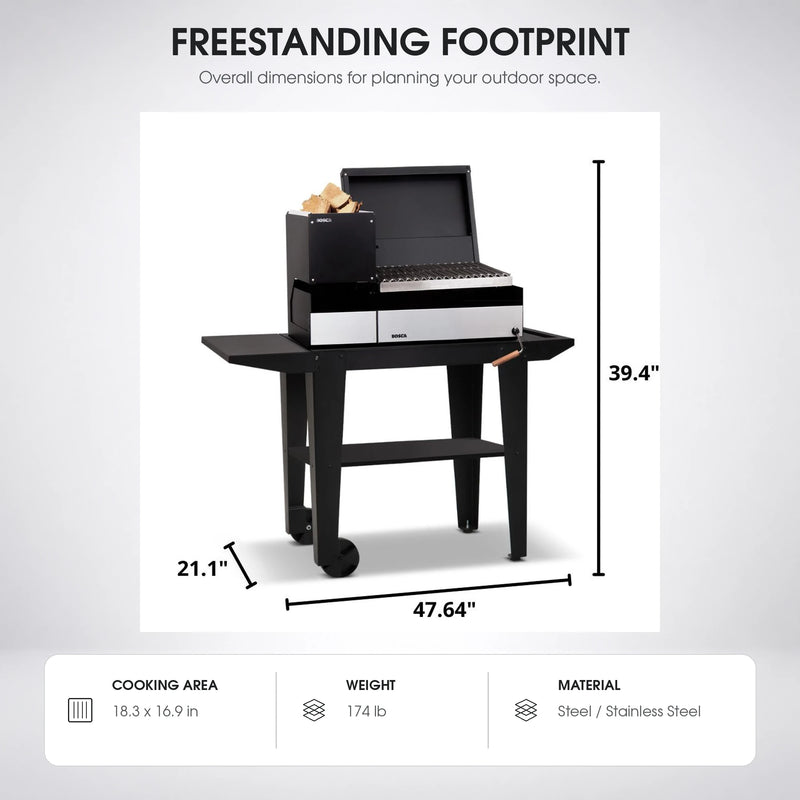 Bosca Block Puelo Freestanding Charcoal Grill | GW STORE