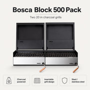 Bosca Pack Block 500 20" + Block 500 20" Built-in Charcoal Grill | GW STORE