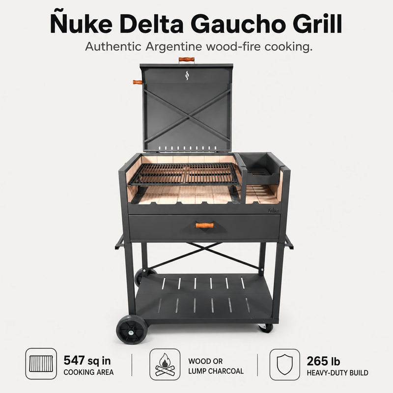 Nuke Delta Freestanding Argentine Charcoal Grill 45 Inch