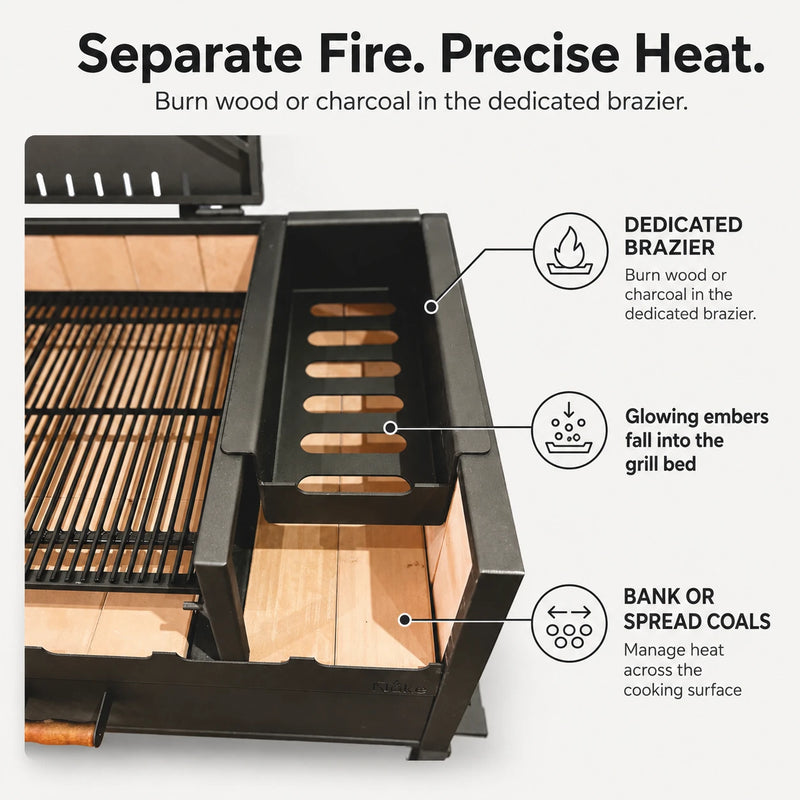 Nuke Delta Freestanding Argentine Charcoal Grill 45 Inch