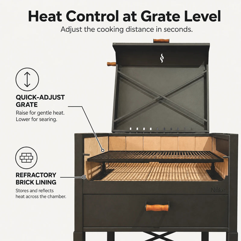 Nuke Delta Freestanding Argentine Charcoal Grill 45 Inch