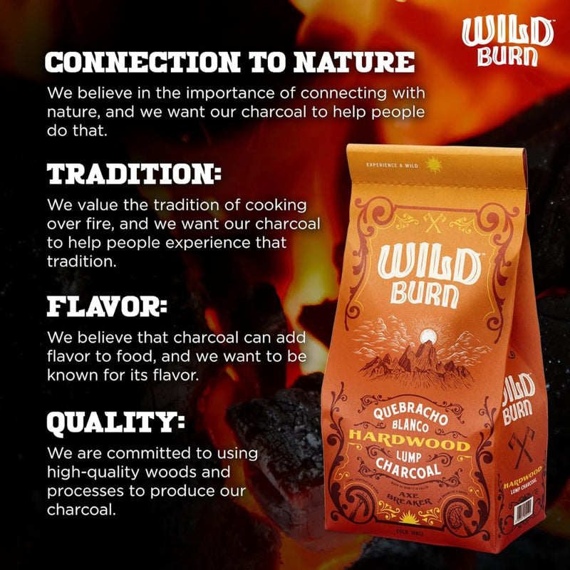 WildBurn Premium Hardwood Lump Charcoal - 20lb Bag