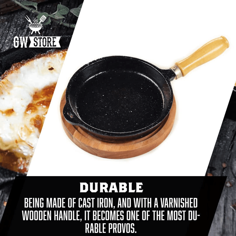 6" Cast Iron Provolone Skillet - Argentine Style