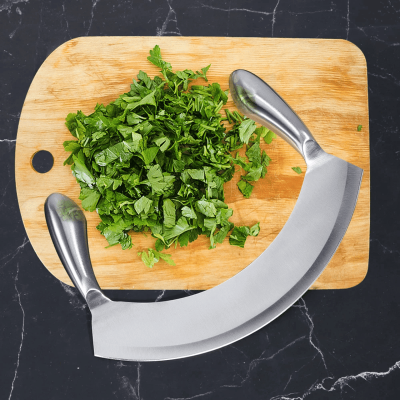 8.5'' STAINLESS STEEL MEZZALUNA KNIFE PIZZA CUTTER GW STORE