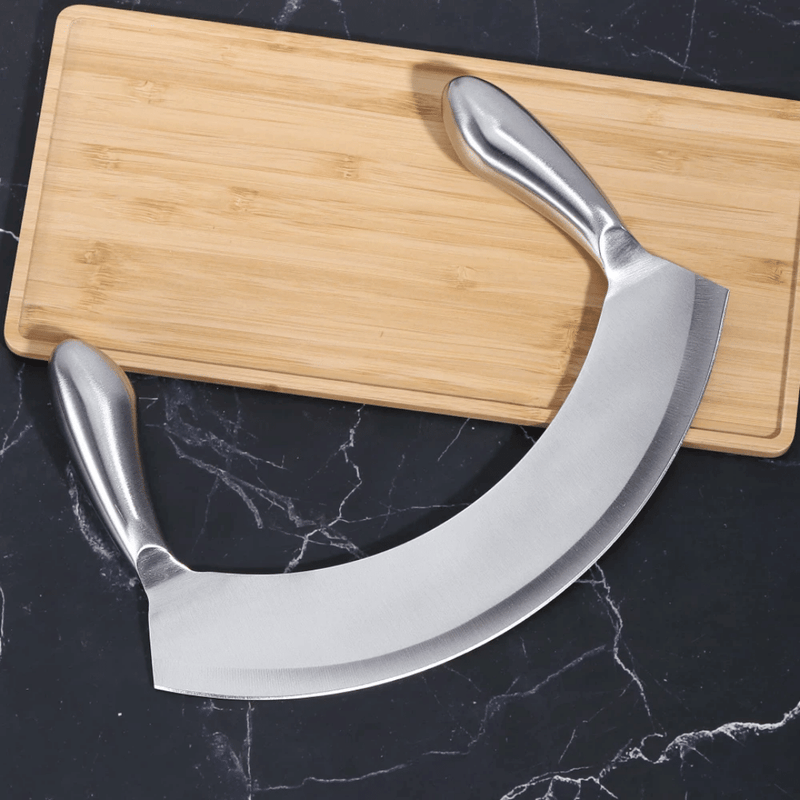 8.5'' STAINLESS STEEL MEZZALUNA KNIFE PIZZA CUTTER GW STORE
