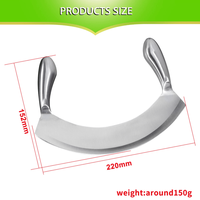 8.5'' STAINLESS STEEL MEZZALUNA KNIFE PIZZA CUTTER GW STORE